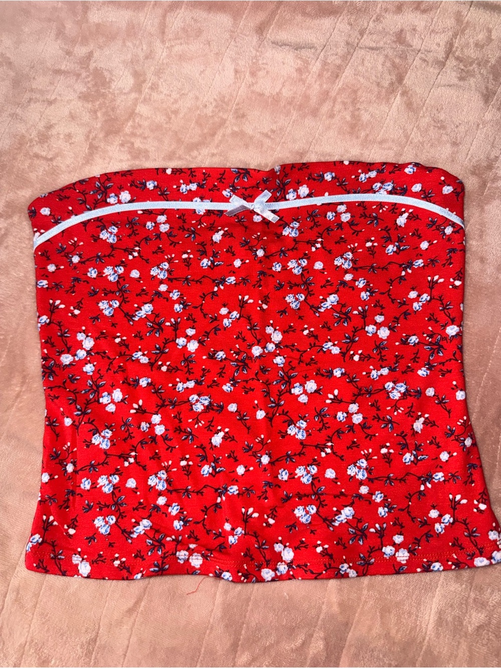 Madden Girl Red Floral Tube Top